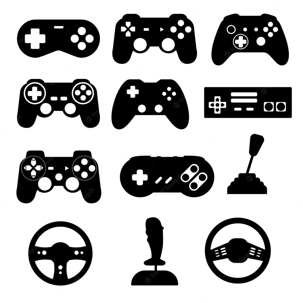 Picture of: Game controller silhouette schwarz isoliert vektor illustration