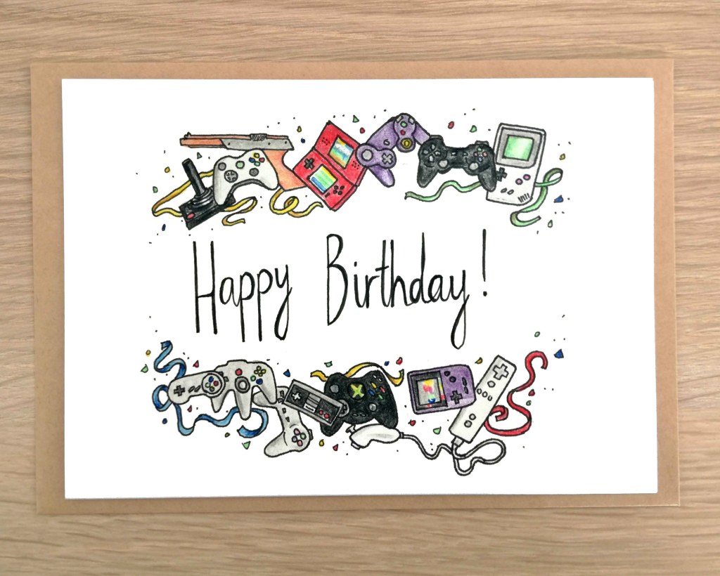 Picture of: Gamer birthday card / video games / birthday card / happy birthday
