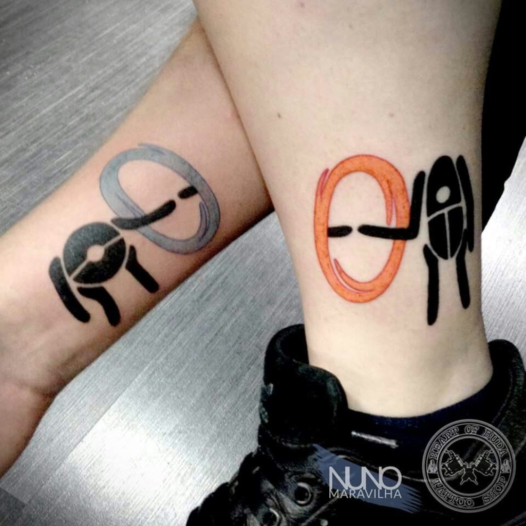 Picture of: Matching portal tattoos  Nerdy tattoos, Matching tattoos, Gaming
