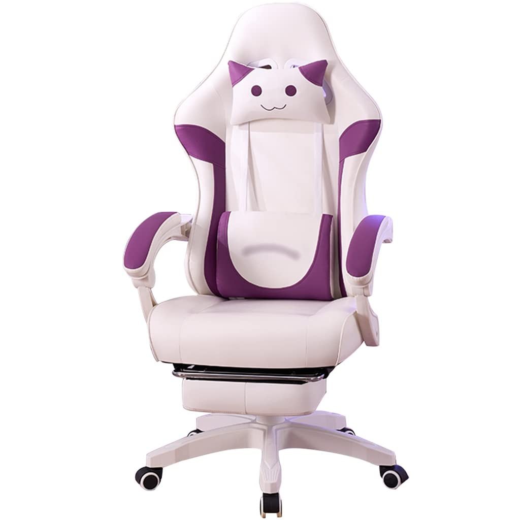 Picture of: Racing Chair Gaming Chair ° Large Tilt Angle Gaming Chair, Cute Cat  Embroidery Decoration Gaming Chair For Girls, Load Capacity kg/