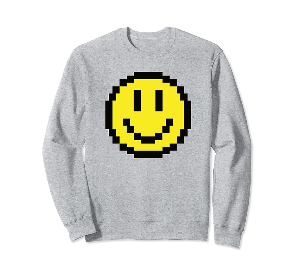 Picture of: Yellow Smile Face Pixel Art Happy Smiling Face Gamer s Fun Sweatshirt